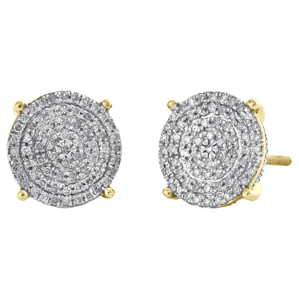 Diamond Jewel 10K Trio Gold 1/4 Cttw Diamond J-Hook Fashion Earrings 